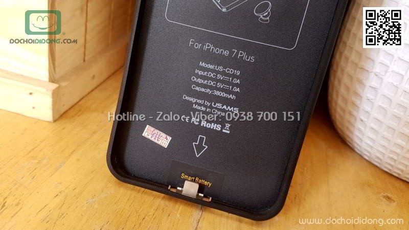 Ốp lưng kiêm sạc dự phòng iPhone 7 8 Plus Usams Zayne Series 3800 mAh