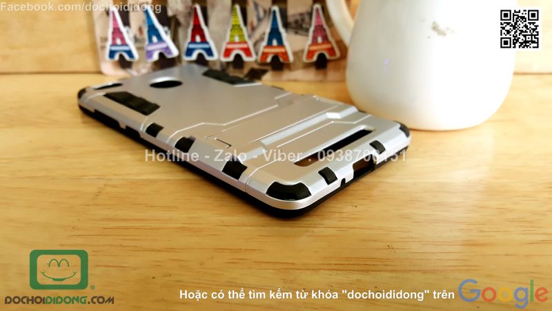 Ốp lưng Xiaomi Redmi 3 Pro Iron Man chống sốc có chống lưng