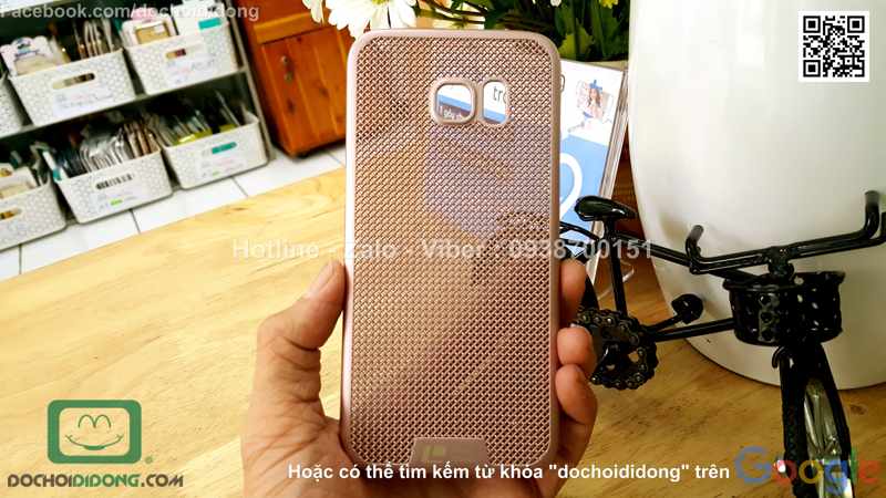 Ốp lưng Samsung Galaxy S7 Edge Loopee lưng lưới chống nóng