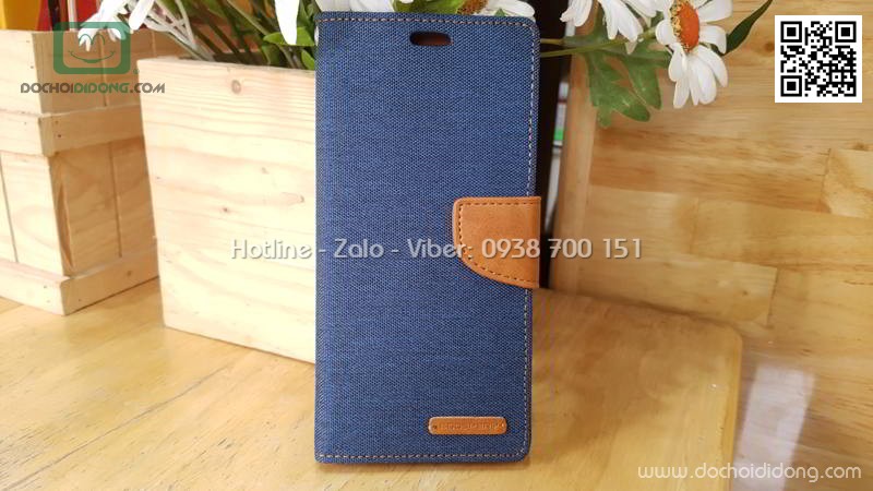 Bao da Samsung S9 Plus Mercury Canvas Diary vân vải nhét card