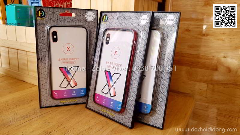 Ốp viền iPhone X Faceidea Bumper dẻo ánh kim