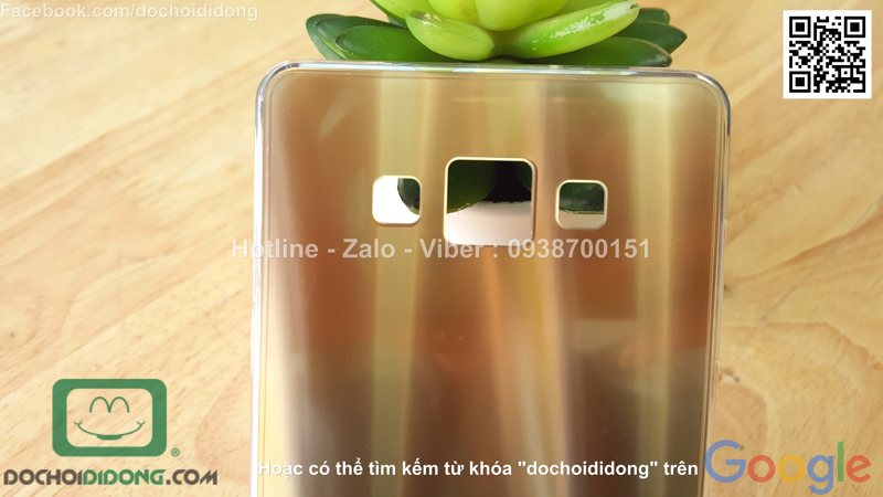 Ốp lưng Samsung Galaxy A7 loại dẻo lưng vàng óng ánh