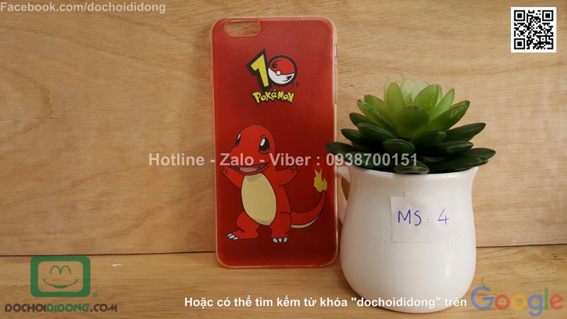 Ốp lưng iPhone 6 6s Plus Pokemon Go dẻo viền trong