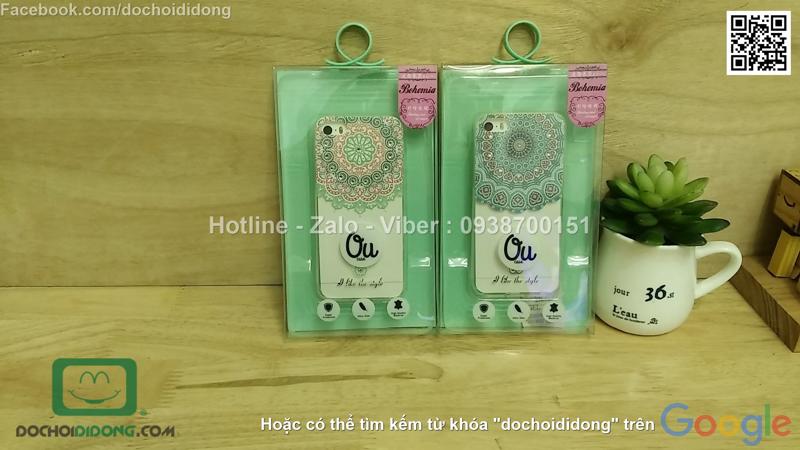 Ốp lưng iPhone 5 5s SE OU Bohemia hoa văn