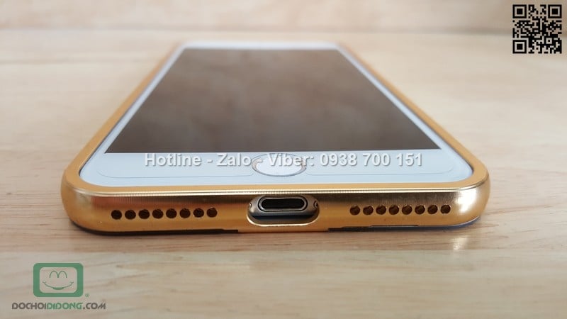 Ốp lưng iPhone 7 Plus viền nhôm lưng tráng gương
