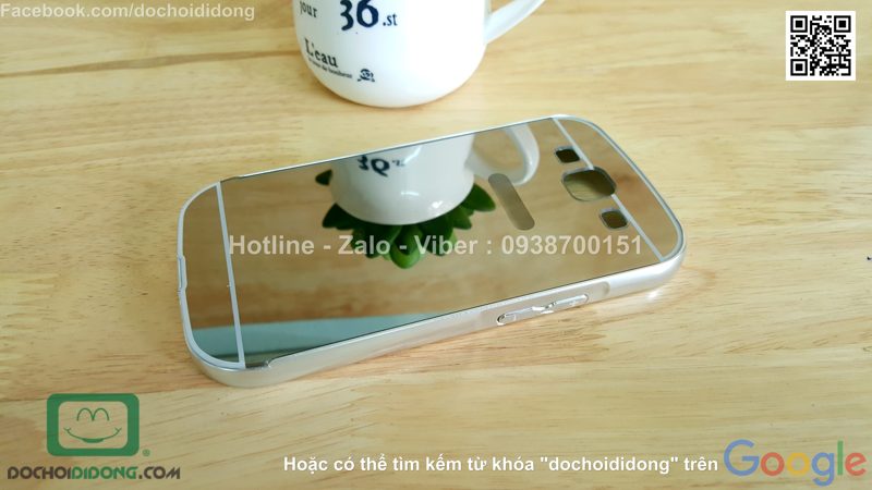 Ốp lưng Samsung Galaxy S3 viền nhôm lưng tráng gương