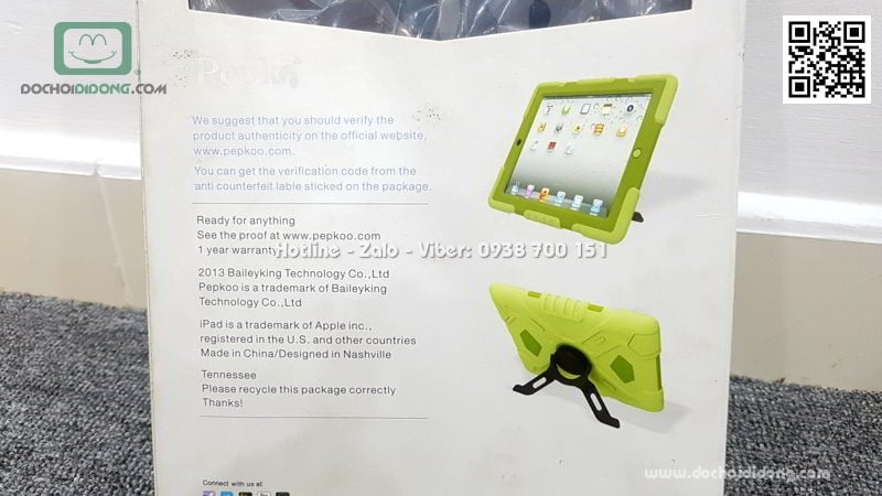 Ốp lưng chống sốc iPad 2 3 4 Pepkoo có chống lưng