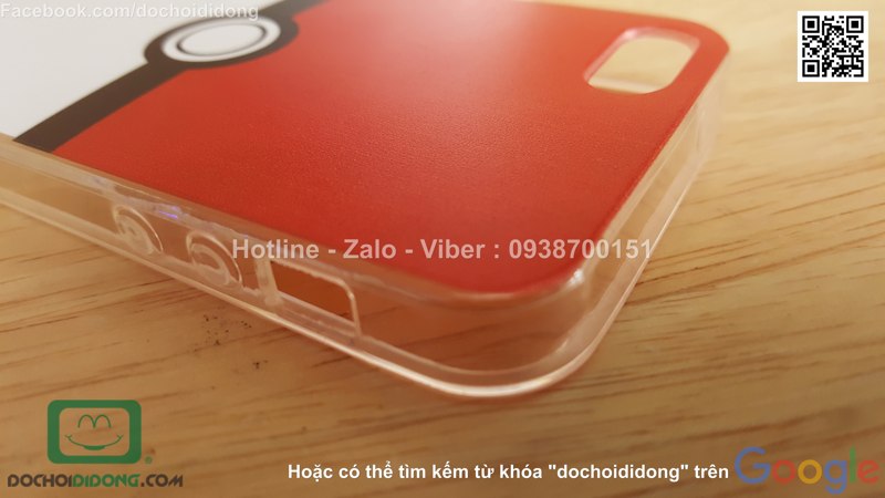 Ốp lưng iPhone 5 5s SE Pokemon Go dẻo viền trong