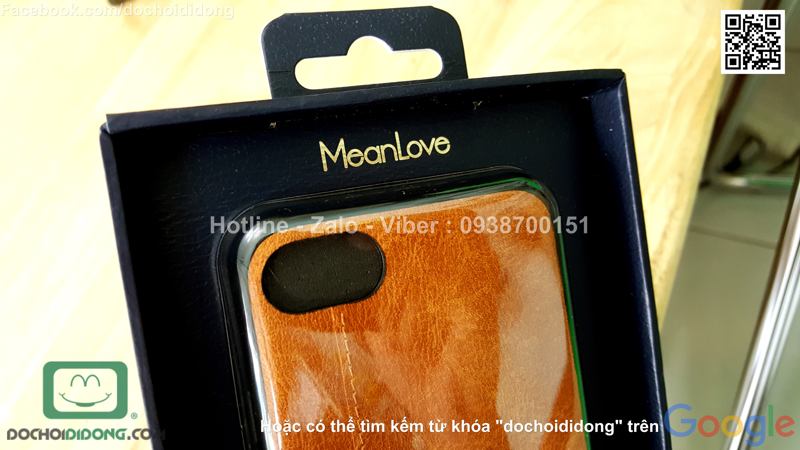 Ốp lưng iPhone 8 Mean Love lưng da chống sốc