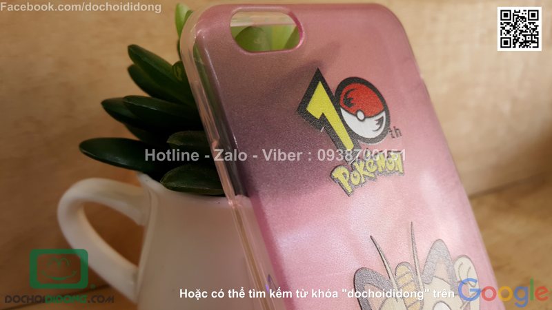 Ốp lưng iPhone 6 6s Pokemon Go dẻo viền trong
