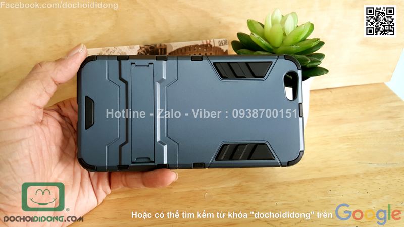 Ốp lưng Oppo F1s Iron Man chống sốc có chống lưng