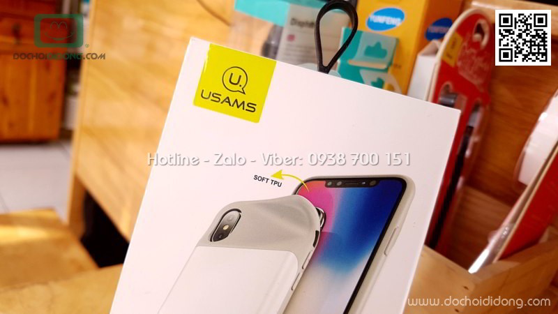 Ốp lưng kiêm sạc dự phòng iPhone X XS Usams 3200 mAh