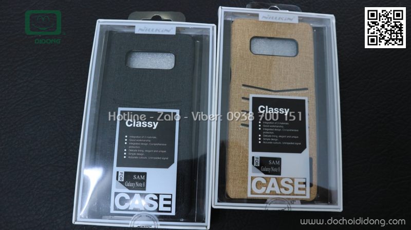 Ốp lưng Samsung Note 8 Nillkin Classy vân vải nhét card