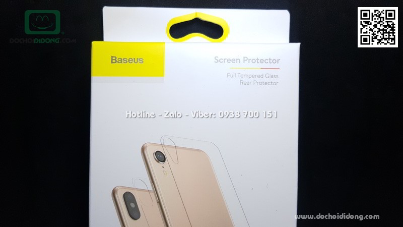 Miếng dán cường lực mặt lưng iPhone Xs Max Baseus trong suốt 9H