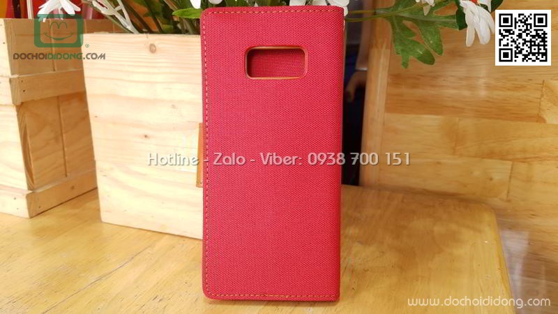 Bao da Samsung S8 Mercury Canvas Diary vân vải nhét card