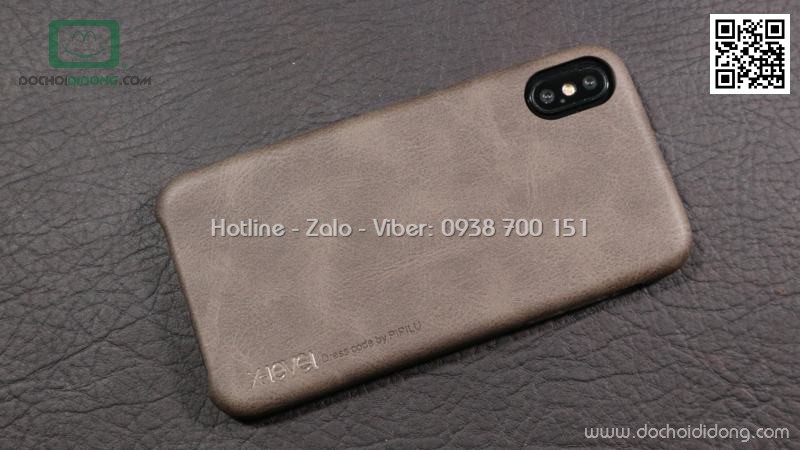 Ốp lưng iPhone X XS X-Level Vintage dẻo vân da lót nhung