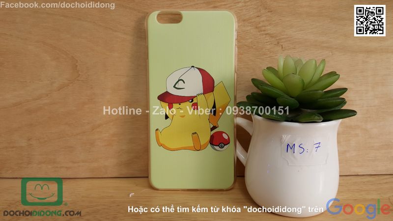 Ốp lưng iPhone 6 6s Plus Pokemon Go dẻo viền trong