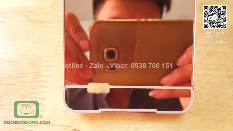 Ốp lưng OPPO Joy 3 viền nhôm lưng tráng gương