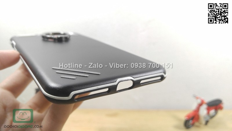 Ốp lưng iPhone 8 Plus vỏ nhôm chống sốc có nhẫn đeo tay