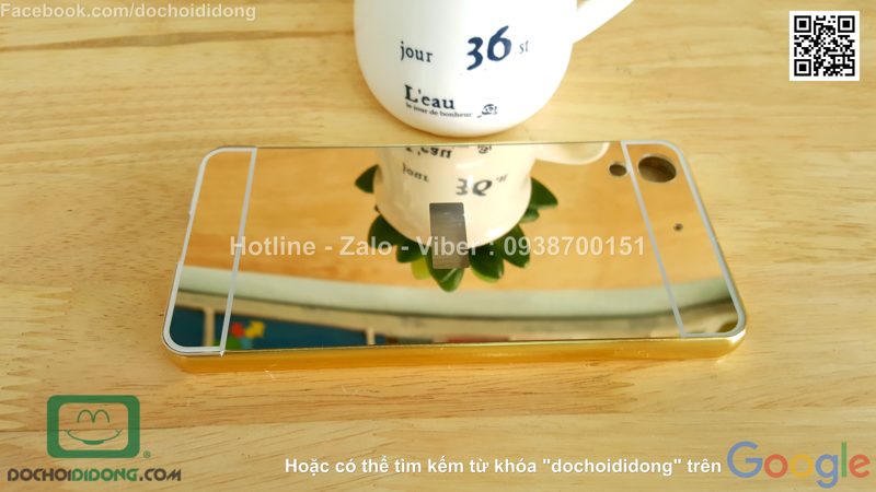 Ốp lưng HTC Desire 626 viền nhôm lưng tráng gương