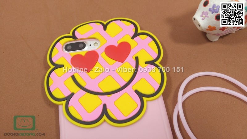 Ốp lưng iPhone 7 Plus dẻo hình thú có dây đeo