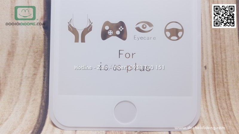 Miếng dán cường lực iPhone 6 6S Plus full màn hình nhám chống vân tay