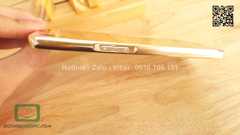 Ốp lưng OPPO R7 viền nhôm lưng tráng gương