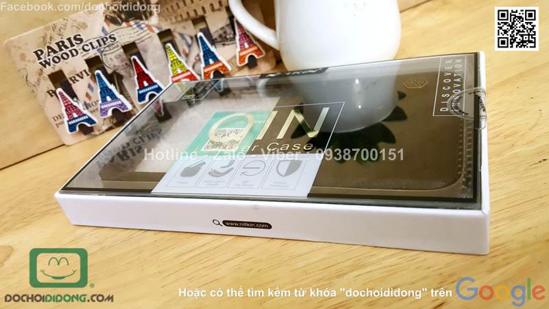 Bao da Samsung Galaxy A9 Nillkin Qin vân sần
