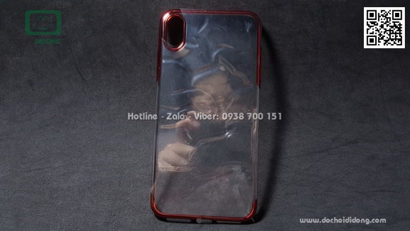 Ốp lưng iPhone XS Max Baseus Glitter trong suốt viền màu