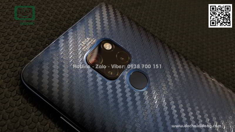 Miếng dán mặt lưng Huawei Mate 20 vân carbon