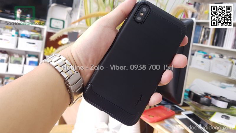 Ốp lưng iPhone X Ringke Onyx vân kim loại