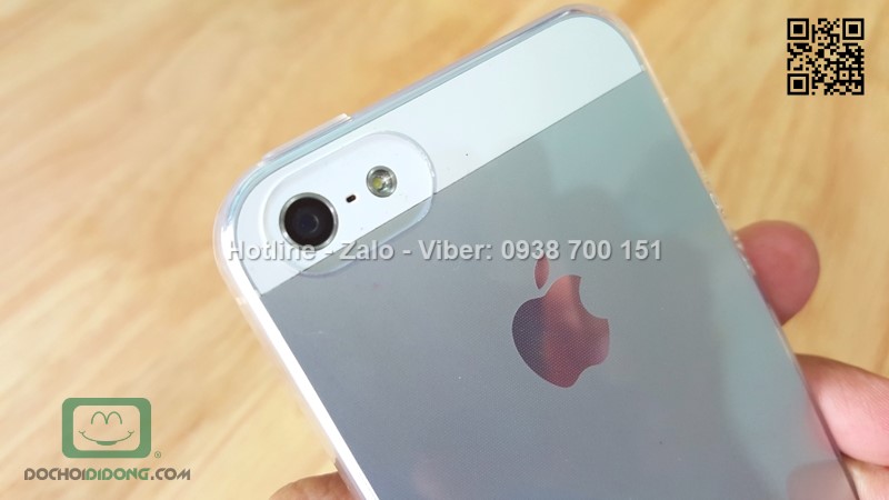 Ốp lưng iPhone 5 5S OU dẻo trong siêu mỏng