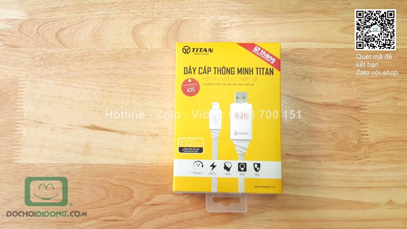 Cáp thông minh Lightning Titan hiển thị led kĩ thuật số