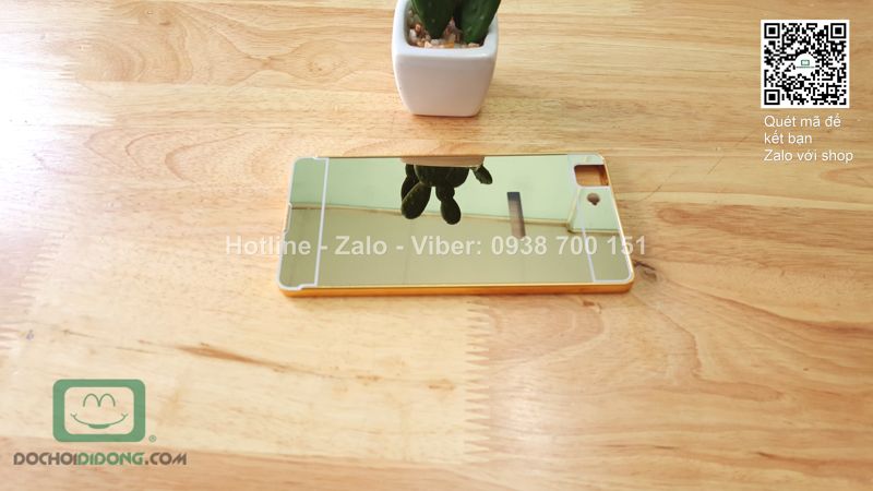 Ốp lưng OPPO R5 viền nhôm lưng tráng gương