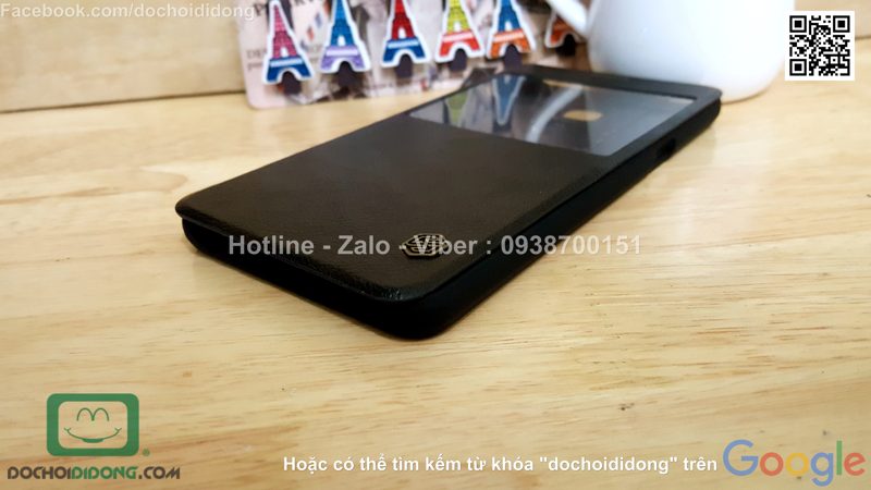 Bao da Samsung Galaxy A9 Nillkin Qin vân sần