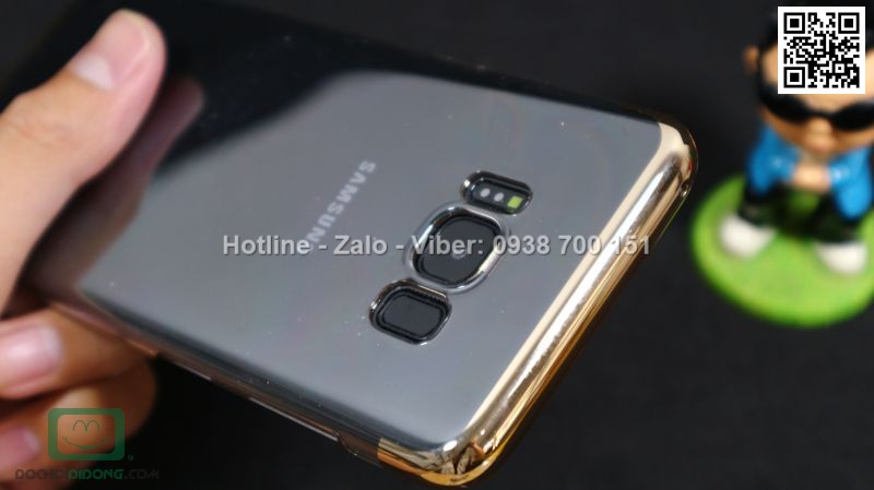 Ốp lưng Samsung Galaxy S8 Baseus Glitter trong suốt viền màu