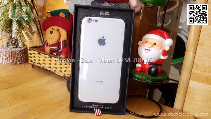 Ốp lưng iPhone 6 6S PLus Hojar lưng kính cường lực viền mềm