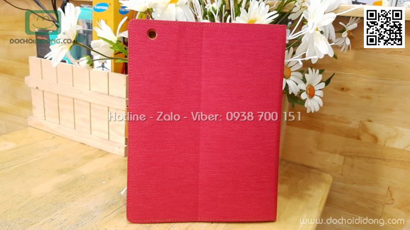 Bao da iPad 2 3 4 Mercury Canvas Diary vân vải nhét card