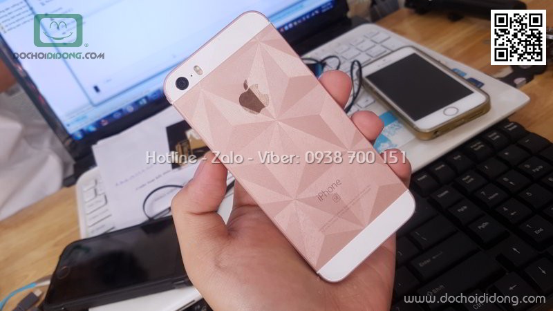 Miếng dán mặt lưng iPhone 5 5S SE in khối 3D