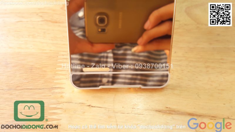 Ốp lưng OPPO F1 viền nhôm lưng tráng gương