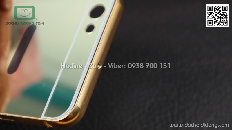 Ốp lưng Oppo F3 Plus viền nhôm lưng tráng gương