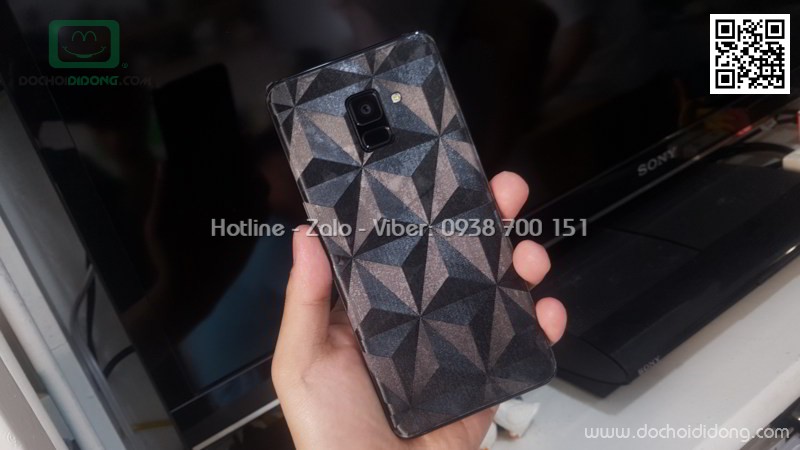 Miếng dán mặt lưng Samsung A8 2018 in khối 3D