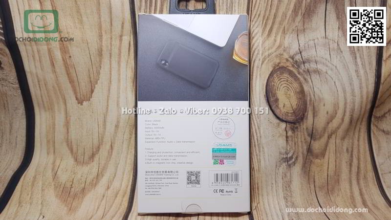 Ốp lưng pin dự phòng iPhone XR Usams 4000mah