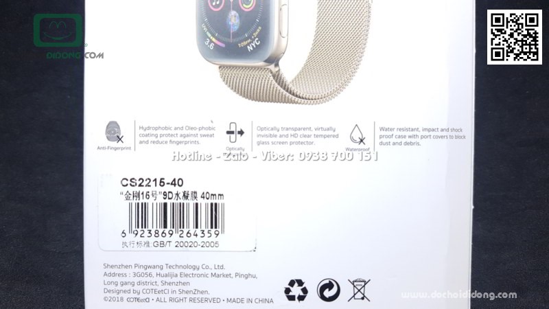 Miếng dán màn hình Apple Watch series 4 Coteetci 40mm