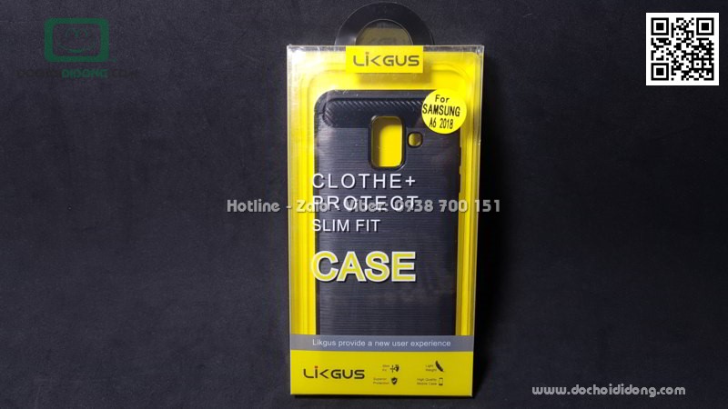Ốp lưng Samsung A6 2018 Likgus chống sốc vân kim loại