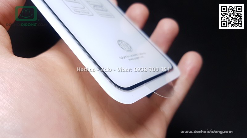 Miếng dán cường lực full màn hình iPhone XS Max Spigen 2.5D dùng cho ốp chống sốc