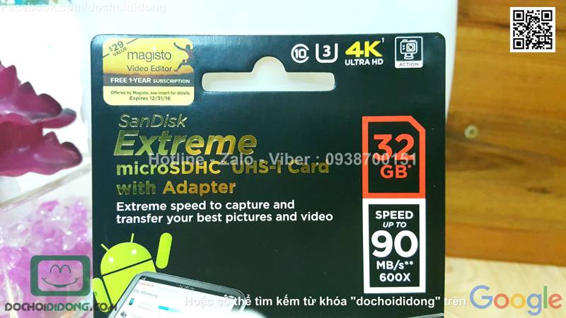 Thẻ nhớ Sandisk microSD 4K 32GB Class 10 600x