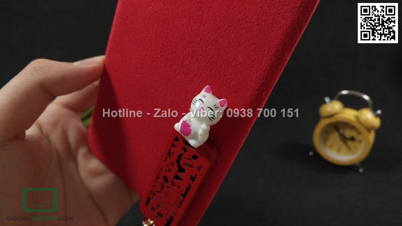 Ốp lưng iPhone 6 6s Plus mèo bọc nhung