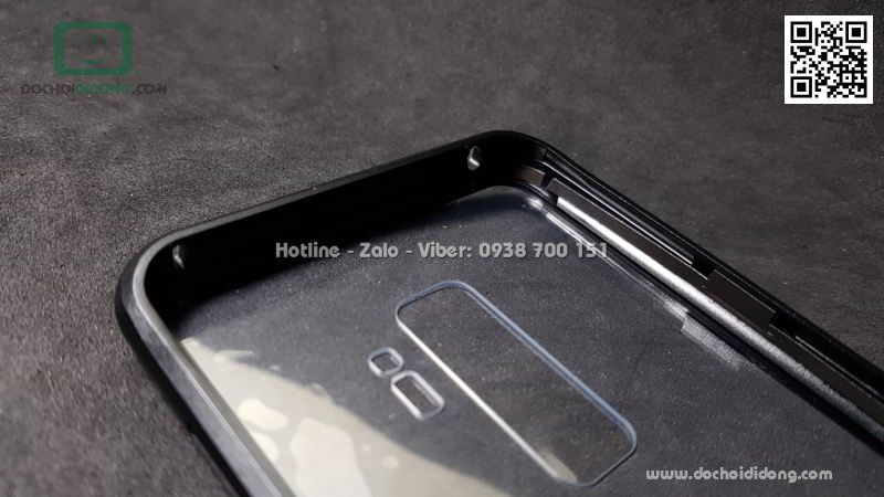 Ốp lưng nam châm Samsung S9 Plus Luphie lưng kính trong