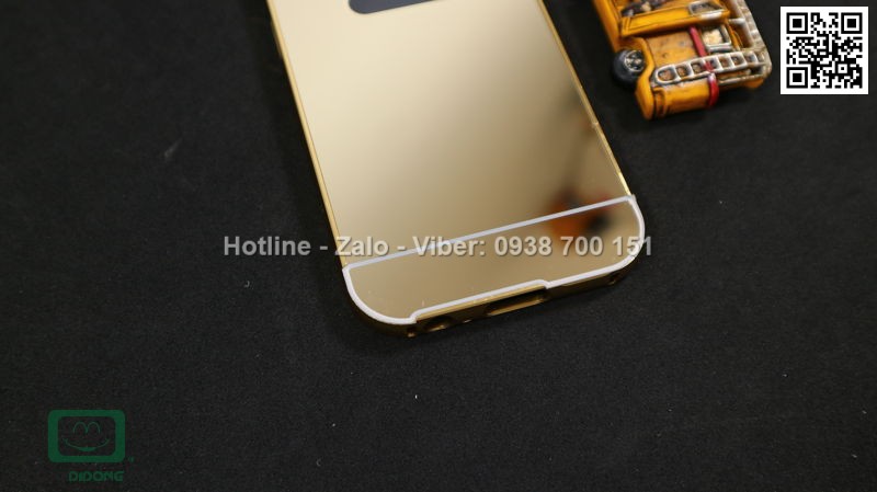 Ốp lưng Samsung Galaxy A3 2017 viền nhôm lưng tráng gương